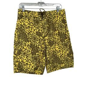 NEW ACE Urban Outfitters Yellow Floral Board Shorts Sz 30W